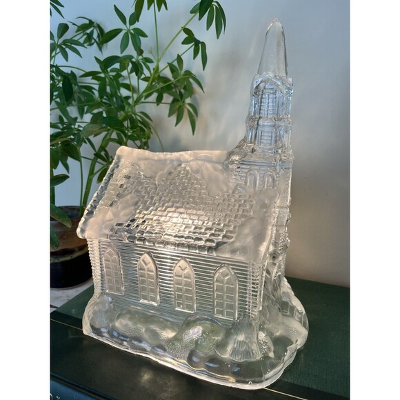 Rare Tall Vintage 1992 Glass Light Up Church Christmas / Holiday / Country Home - Picture 6 of 14